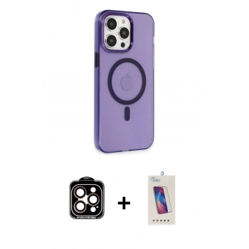 MARSİLYAN™- iPhone 14 Pro Max Kılıf Kıvılcım Asil Özel Seri - Siyah Joko 5D Cam + PVD Metal Kamera Lens - TU