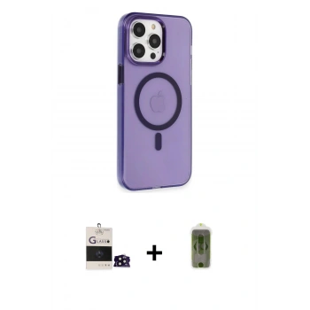 MARSİLYAN™- iPhone 14 Pro Max Kılıf Kıvılcım Asil Özel Seri - Siyah Joko Magic 5D Hayalet Cam + Bilvis Titan Kamera Lens - SH