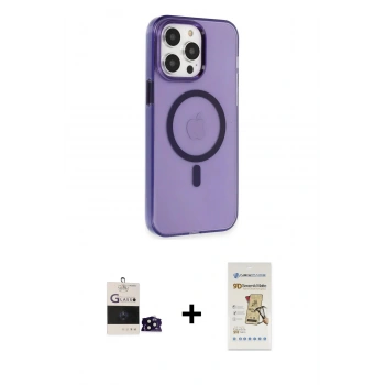 MARSİLYAN™- iPhone 14 Pro Max Kılıf Kıvılcım Asil Özel Seri - Siyah Mat Seramik Nano Ekran Koruyucu + Bilvis Titan Kamera Lens - SH
