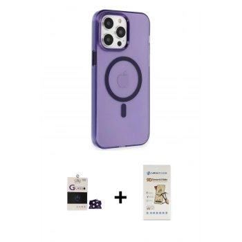 MARSİLYAN™- iPhone 14 Pro Max Kılıf Kıvılcım Asil Özel Seri - Siyah Mat Seramik Nano Ekran Koruyucu + Bilvis Titan Kamera Lens - DNMR