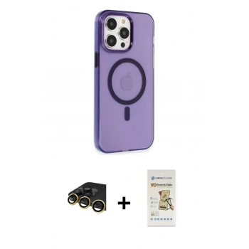 MARSİLYAN™- iPhone 14 Pro Max Kılıf Kıvılcım Asil Özel Seri - Siyah Mat Seramik Nano Ekran Koruyucu + Raze Metal Kamera Lens - GD