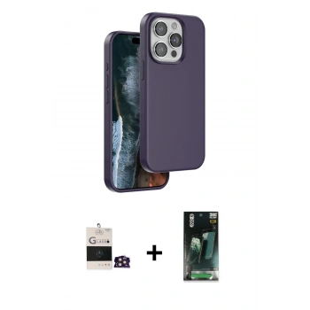 MARSİLYAN™- iPhone 14 Pro Max Kılıf Kıvılcım Çizgi Serisi - Şeffaf 360 Full Body Arka Koruyucu + Bilvis Titan Kamera Lens - GD