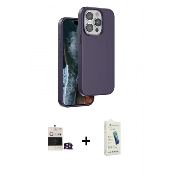 MARSİLYAN™- iPhone 14 Pro Max Kılıf Kıvılcım Çizgi Serisi - Şeffaf Pasifik Cam Ekran Koruyucu + Bilvis Titan Kamera Lens - GD