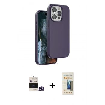 MARSİLYAN™- iPhone 14 Pro Max Kılıf Kıvılcım Çizgi Serisi - Siyah 6D Mat Seramik Hayalet Nano Ekran Koruyucu + Bilvis Titan Kamera Lens - DNMR
