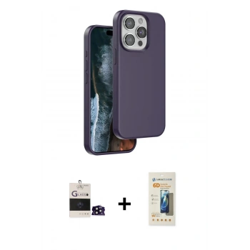 MARSİLYAN™- iPhone 14 Pro Max Kılıf Kıvılcım Çizgi Serisi - Siyah 6D Mat Seramik Hayalet Nano Ekran Koruyucu + Bilvis Titan Kamera Lens - SH