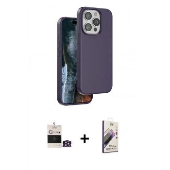 MARSİLYAN™- iPhone 14 Pro Max Kılıf Kıvılcım Çizgi Serisi - Siyah Bilvis 3D Mat Cam Ekran Koruyucu + Bilvis Titan Kamera Lens - GD