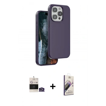 MARSİLYAN™- iPhone 14 Pro Max Kılıf Kıvılcım Çizgi Serisi - Siyah Bilvis 3D Mat Cam Ekran Koruyucu + Bilvis Titan Kamera Lens - GS