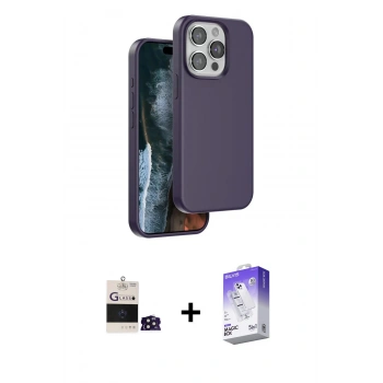 MARSİLYAN™- iPhone 14 Pro Max Kılıf Kıvılcım Çizgi Serisi - Siyah Bilvis 5in1 3D Magic Cam Ekran Koruyucu + Bilvis Titan Kamera Lens - DNMR