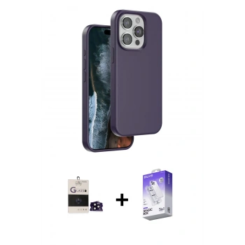 MARSİLYAN™- iPhone 14 Pro Max Kılıf Kıvılcım Çizgi Serisi - Siyah Bilvis 5in1 3D Magic Cam Ekran Koruyucu + Bilvis Titan Kamera Lens - SH