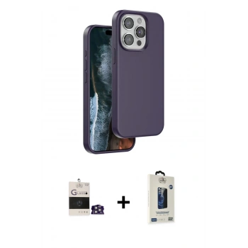 MARSİLYAN™- iPhone 14 Pro Max Kılıf Kıvılcım Çizgi Serisi - Siyah Bilvis Hayalet Cam Ekran Koruyucu + Bilvis Titan Kamera Lens - GS