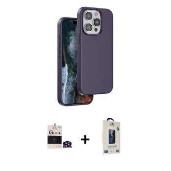 MARSİLYAN™- iPhone 14 Pro Max Kılıf Kıvılcım Çizgi Serisi - Siyah Bilvis Hayalet Cam Ekran Koruyucu + Bilvis Titan Kamera Lens - DNMR