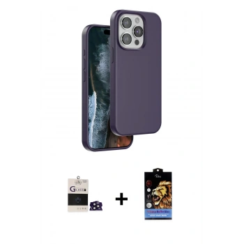 MARSİLYAN™- iPhone 14 Pro Max Kılıf Kıvılcım Çizgi Serisi - Siyah Buffer Hayalet Cam Ekran Koruyucu + Bilvis Titan Kamera Lens - DNMR