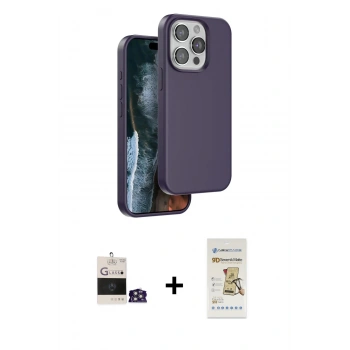 MARSİLYAN™- iPhone 14 Pro Max Kılıf Kıvılcım Çizgi Serisi - Siyah Mat Seramik Nano Ekran Koruyucu + Bilvis Titan Kamera Lens - GS