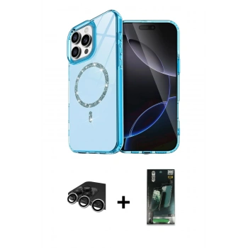 MARSİLYAN™- iPhone 14 Pro Max Kılıf Kıvılcım Form Prime - Şeffaf 360 Full Body Arka Koruyucu + Raze Metal Kamera Lens - GS