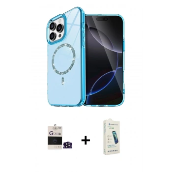 MARSİLYAN™- iPhone 14 Pro Max Kılıf Kıvılcım Form Prime - Şeffaf Pasifik Cam Ekran Koruyucu + Bilvis Titan Kamera Lens - DNMR