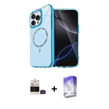MARSİLYAN™- iPhone 14 Pro Max Kılıf Kıvılcım Form Prime - Siyah Bilvis 5in1 3D Magic Cam Ekran Koruyucu + Bilvis Titan Kamera Lens - DNMR