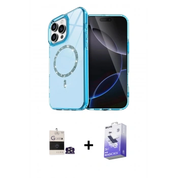 MARSİLYAN™- iPhone 14 Pro Max Kılıf Kıvılcım Form Prime - Siyah Bilvis 5in1 5D Magic Hayalet Cam Ekran Koruyucu + Bilvis Titan Kamera Lens - GS