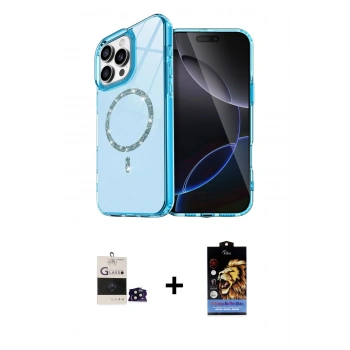 MARSİLYAN™- iPhone 14 Pro Max Kılıf Kıvılcım Form Prime - Siyah Buffer Hayalet Cam Ekran Koruyucu + Bilvis Titan Kamera Lens - SH