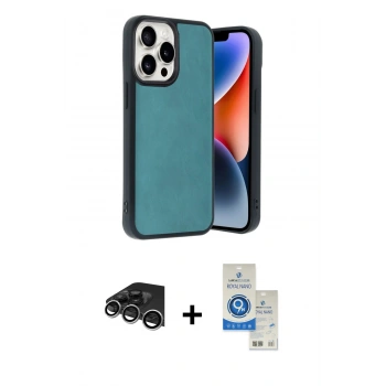 MARSİLYAN™- iPhone 14 Pro Max Kılıf Kıvılcım Işık Serisi - Şeffaf Royal Nano Ekran Koruyucu + Raze Metal Kamera Lens - GS
