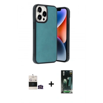 MARSİLYAN™- iPhone 14 Pro Max Kılıf Kıvılcım Işık Serisi - Siyah 360 Mat Full Body Arka Koruyucu + Bilvis Titan Kamera Lens - GD