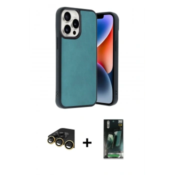 MARSİLYAN™- iPhone 14 Pro Max Kılıf Kıvılcım Işık Serisi - Siyah 360 Mat Full Body Arka Koruyucu + Raze Metal Kamera Lens - GD