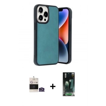 MARSİLYAN™- iPhone 14 Pro Max Kılıf Kıvılcım Işık Serisi - Siyah 360 Mat Full Body Arka Koruyucu + Bilvis Titan Kamera Lens - GS