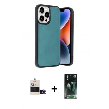 MARSİLYAN™- iPhone 14 Pro Max Kılıf Kıvılcım Işık Serisi - Siyah 360 Mat Full Body Arka Koruyucu + Bilvis Titan Kamera Lens - SH