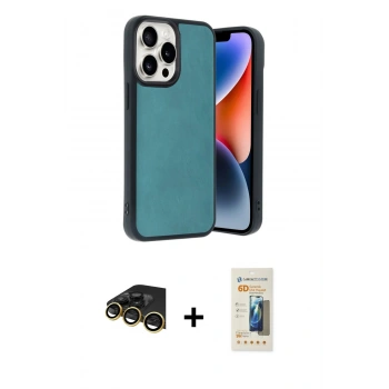 MARSİLYAN™- iPhone 14 Pro Max Kılıf Kıvılcım Işık Serisi - Siyah 6D Mat Seramik Hayalet Nano Ekran Koruyucu + Raze Metal Kamera Lens - GD