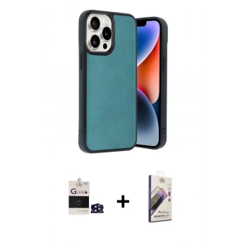 MARSİLYAN™- iPhone 14 Pro Max Kılıf Kıvılcım Işık Serisi - Siyah Bilvis 3D Mat Cam Ekran Koruyucu + Bilvis Titan Kamera Lens - DNMR