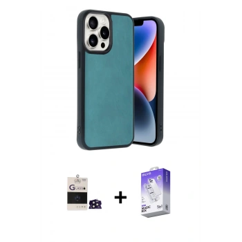 MARSİLYAN™- iPhone 14 Pro Max Kılıf Kıvılcım Işık Serisi - Siyah Bilvis 5in1 3D Magic Cam Ekran Koruyucu + Bilvis Titan Kamera Lens - DNMR