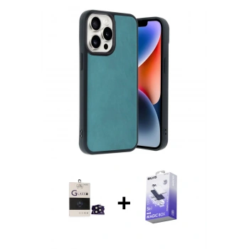 MARSİLYAN™- iPhone 14 Pro Max Kılıf Kıvılcım Işık Serisi - Siyah Bilvis 5in1 5D Magic Hayalet Cam Ekran Koruyucu + Bilvis Titan Kamera Lens - SH