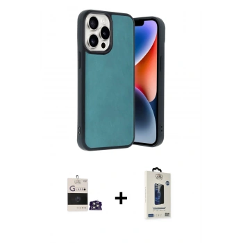 MARSİLYAN™- iPhone 14 Pro Max Kılıf Kıvılcım Işık Serisi - Siyah Bilvis Hayalet Cam Ekran Koruyucu + Bilvis Titan Kamera Lens - GS