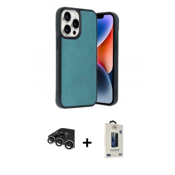 MARSİLYAN™- iPhone 14 Pro Max Kılıf Kıvılcım Işık Serisi - Siyah Bilvis Hayalet Cam Ekran Koruyucu + Raze Metal Kamera Lens - GS