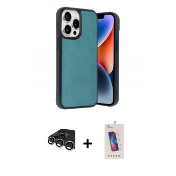 MARSİLYAN™- iPhone 14 Pro Max Kılıf Kıvılcım Işık Serisi - Siyah Joko 5D Cam + Raze Metal Kamera Lens - GS