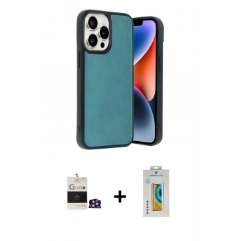MARSİLYAN™- iPhone 14 Pro Max Kılıf Kıvılcım Işık Serisi - Siyah Polymer Nano Ekran Koruyucu + Bilvis Titan Kamera Lens - GD