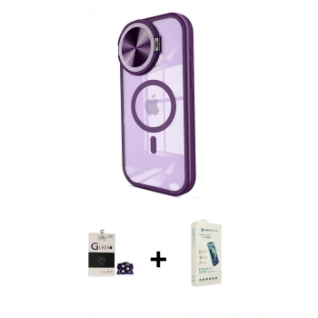 MARSİLYAN™- iPhone 14 Pro Max Kılıf Kıvılcım Modern Koleksiyonu - Şeffaf Pasifik Cam Ekran Koruyucu + Bilvis Titan Kamera Lens - DNMR