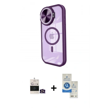 MARSİLYAN™- iPhone 14 Pro Max Kılıf Kıvılcım Modern Koleksiyonu - Şeffaf Royal Nano Ekran Koruyucu + Bilvis Titan Kamera Lens - GD