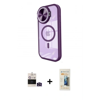 MARSİLYAN™- iPhone 14 Pro Max Kılıf Kıvılcım Modern Koleksiyonu - Siyah 6D Mat Seramik Hayalet Nano Ekran Koruyucu + Bilvis Titan Kamera Lens - DNMR