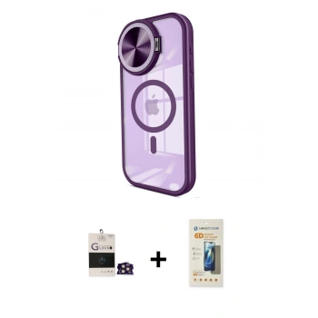 MARSİLYAN™- iPhone 14 Pro Max Kılıf Kıvılcım Modern Koleksiyonu - Siyah 6D Mat Seramik Hayalet Nano Ekran Koruyucu + Bilvis Titan Kamera Lens - GD