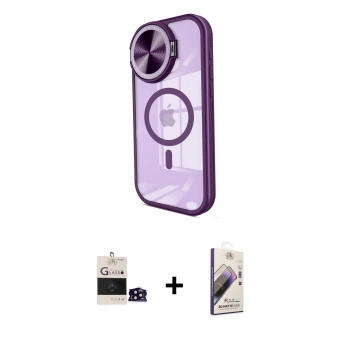 MARSİLYAN™- iPhone 14 Pro Max Kılıf Kıvılcım Modern Koleksiyonu - Siyah Bilvis 3D Mat Cam Ekran Koruyucu + Bilvis Titan Kamera Lens - SH
