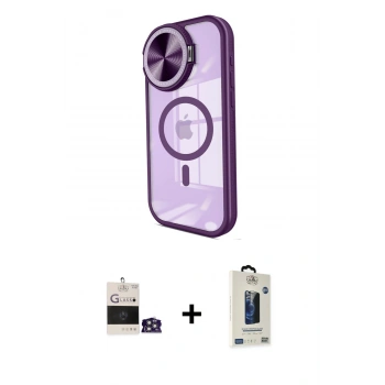 MARSİLYAN™- iPhone 14 Pro Max Kılıf Kıvılcım Modern Koleksiyonu - Siyah Bilvis Hayalet Cam Ekran Koruyucu + Bilvis Titan Kamera Lens - GS
