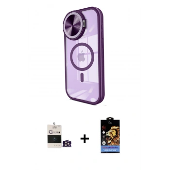 MARSİLYAN™- iPhone 14 Pro Max Kılıf Kıvılcım Modern Koleksiyonu - Siyah Buffer Hayalet Cam Ekran Koruyucu + Bilvis Titan Kamera Lens - GD