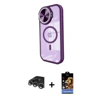 MARSİLYAN™- iPhone 14 Pro Max Kılıf Kıvılcım Modern Koleksiyonu - Siyah Buffer Hayalet Cam Ekran Koruyucu + Raze Metal Kamera Lens - GS