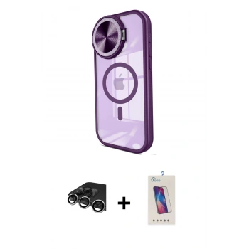 MARSİLYAN™- iPhone 14 Pro Max Kılıf Kıvılcım Modern Koleksiyonu - Siyah Joko 5D Cam + Raze Metal Kamera Lens - GS