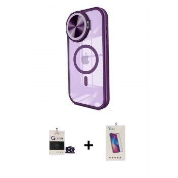 MARSİLYAN™- iPhone 14 Pro Max Kılıf Kıvılcım Modern Koleksiyonu - Siyah Joko 5D Cam + Bilvis Titan Kamera Lens - SH