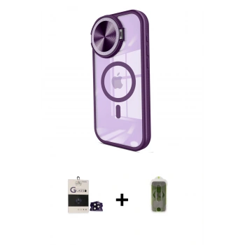 MARSİLYAN™- iPhone 14 Pro Max Kılıf Kıvılcım Modern Koleksiyonu - Siyah Joko Magic 5D Hayalet Cam + Bilvis Titan Kamera Lens - SH