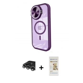 MARSİLYAN™- iPhone 14 Pro Max Kılıf Kıvılcım Modern Koleksiyonu - Siyah Mat Seramik Nano Ekran Koruyucu + Raze Metal Kamera Lens - GS