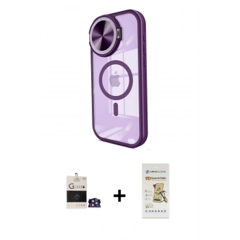 MARSİLYAN™- iPhone 14 Pro Max Kılıf Kıvılcım Modern Koleksiyonu - Siyah Mat Seramik Nano Ekran Koruyucu + Bilvis Titan Kamera Lens - GS