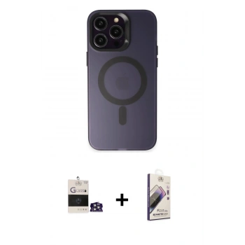 MARSİLYAN™- iPhone 14 Pro Max Kılıf Kozmos Çizgi Prime - Siyah Bilvis 3D Mat Cam Ekran Koruyucu + Bilvis Titan Kamera Lens - GS