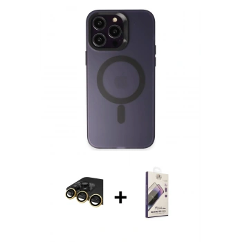 MARSİLYAN™- iPhone 14 Pro Max Kılıf Kozmos Çizgi Prime - Siyah Bilvis 3D Mat Cam Ekran Koruyucu + Raze Metal Kamera Lens - GD